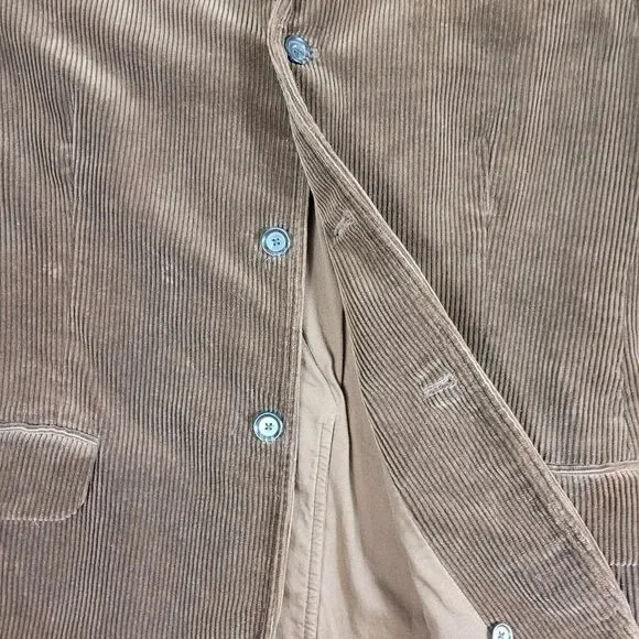 Vintage Polo Ralph Lauren Men's Size M BrownCorduroy 3/2 Roll Jacket Lined